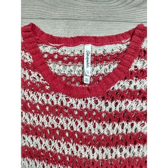 Aeropostale Long Sleeve Knit Sweater Womens Extra Small Striped Stretch - Picture 3 of 7